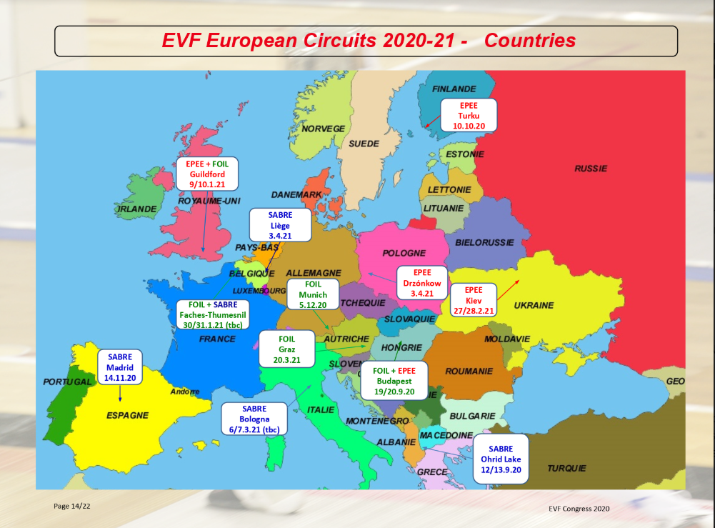 EVF European Circuits 2020-2021 provisional